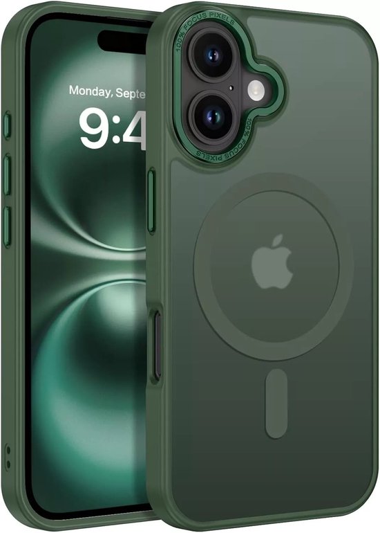 iPhone 16 Hoesjes – Matte Backcover MagSafe Compatibel – Schokbestendig – Groen-Ilumina Benelux