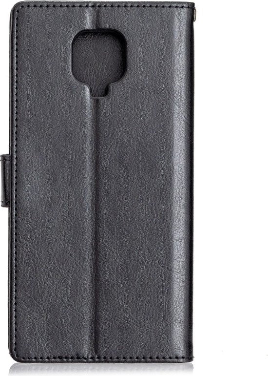 Xiaomi Redmi Note 9 Pro/9S Hoesjes – Portemonnee Bookcase – Pasjeshouder – Magneetsluiting – Zwart-Ilumina Benelux