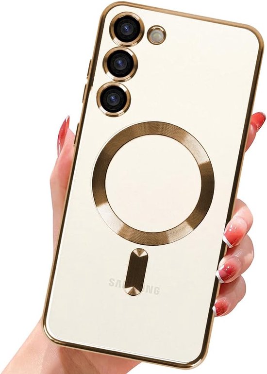 Samsung Galaxy S23 Plus Hoesjes – Magnetische MagSafe Backcover – TPU – Camerabescherming – Goud-Ilumina Benelux