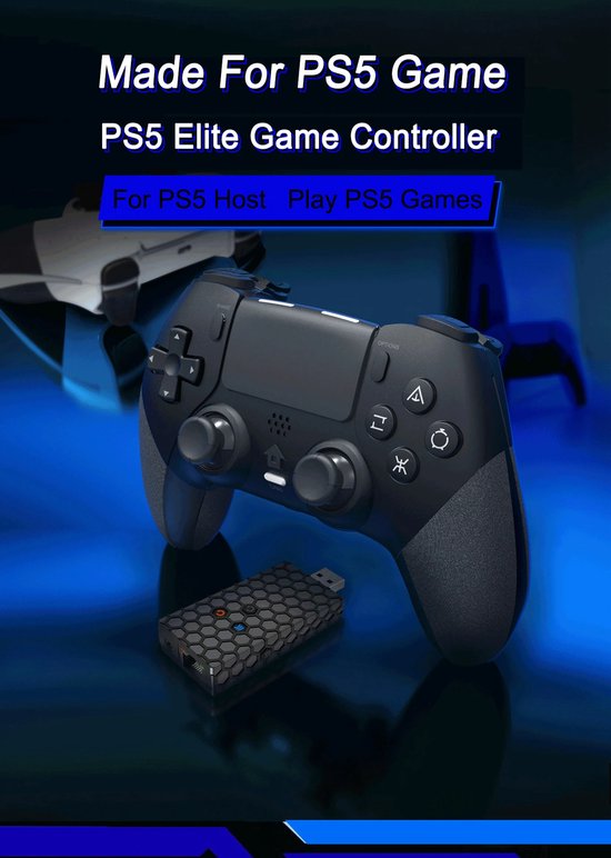 PS5 Controller – Draadloze Gamepad met Back Buttons – Turbo & Touchpad – 3.5mm Audio – Zwart-Ilumina Benelux