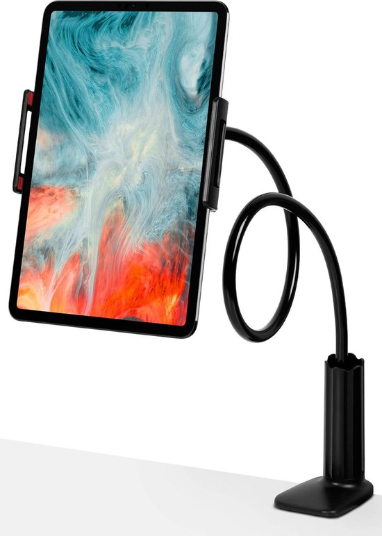 Tablethouder bureau – Universele tablet & telefoonhouder – 360° draaibare arm – Klemstatief voor tafel/bed – Zwart-Ilumina Benelux