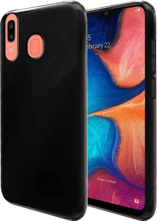 Flexibele achterkant Silicone hoesje zwart Geschikt voor: Samsung Galaxy A30s