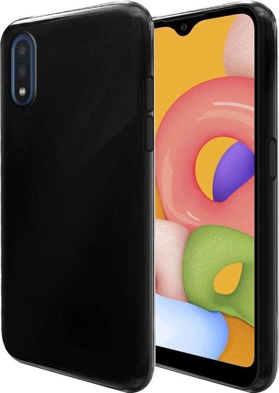 Samsung Galaxy A01 Hoesjes – Siliconen Backcover – Flexibel – Schokbestendig – Zwart