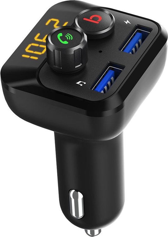 Bluetooth FM Transmitter Auto – Handsfree Bellen – USB & MicroSD Muziek – 3.4A Dual USB Snellader – Bass Boost – Zwart-Ilumina Benelux