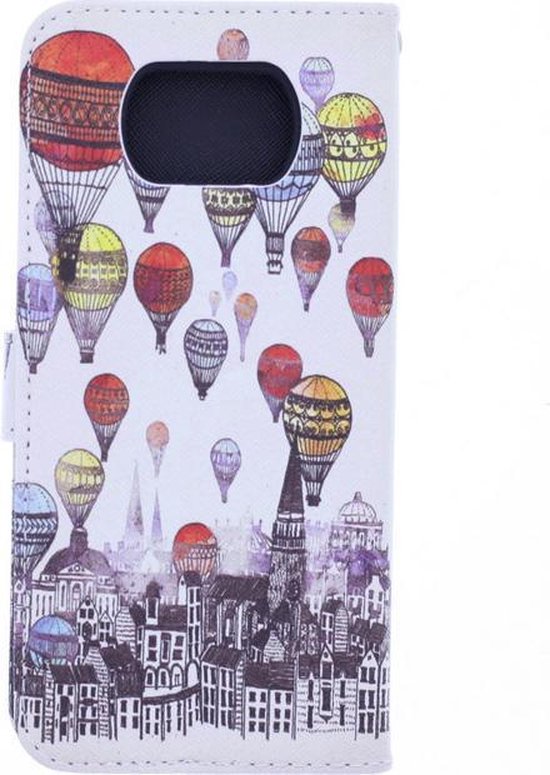 Nokia 2.4 Hoesjes – Bookcase Portemonnee Hoes – Magneetsluiting – Air Balloon Print – Multicolor-Ilumina Benelux
