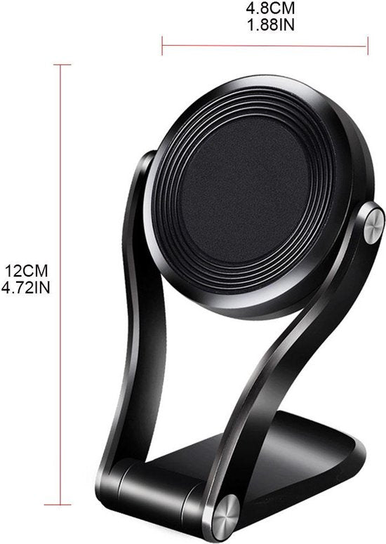 Telefoonhouder auto – Magnetisch Dashboard & Voorruit – 360° draaibaar – Sterke kleeflaag – Geschikt voor iPhone/Samsung/Huawei – Zwart-Ilumina Benelux