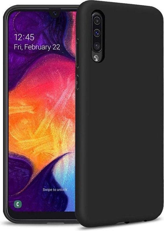 Samsung Galaxy A30S/A50/A50S Hoesjes – TPU Siliconen Backcover – Inclusief Screenprotector Gehard Glas – Zwart-Ilumina Benelux