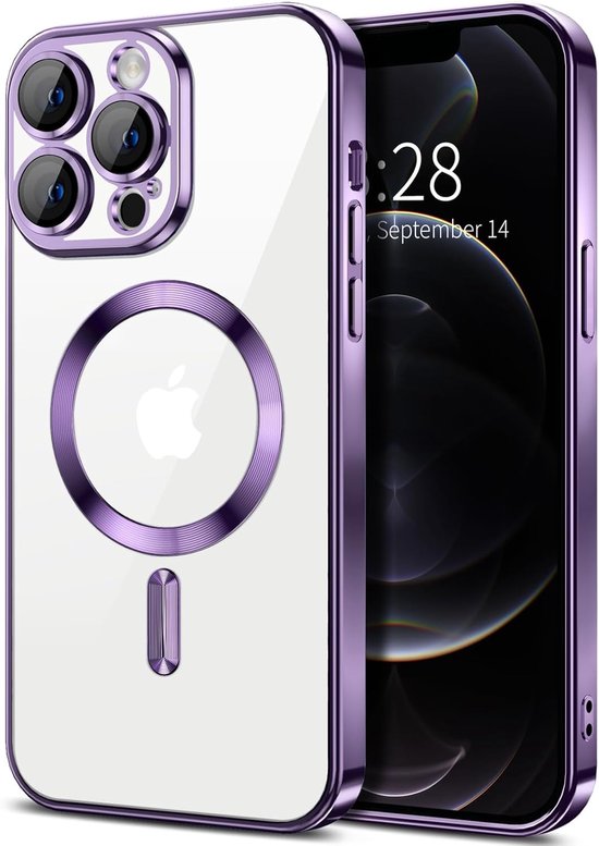 iPhone 14 Hoesjes – Backcover – Camera Lens Protector – MagSafe compatibel – Paars-Ilumina Benelux