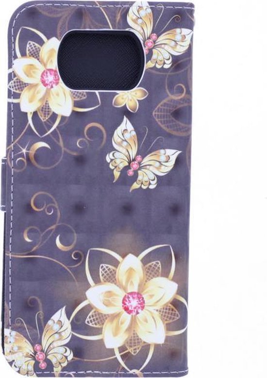 Nokia 2.4 Hoesjes – Bookcase Portemonneehoes – Vlinders & Bloemen Print – 2x Screenprotector – Multicolor-Ilumina Benelux