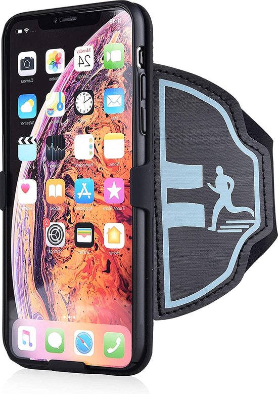 Sportarmband – Geschikt voor iPhone 11 Pro Max – Hardloop Armband met Sleutelhouder – Zwart-Sportarmband-Ilumina Benelux