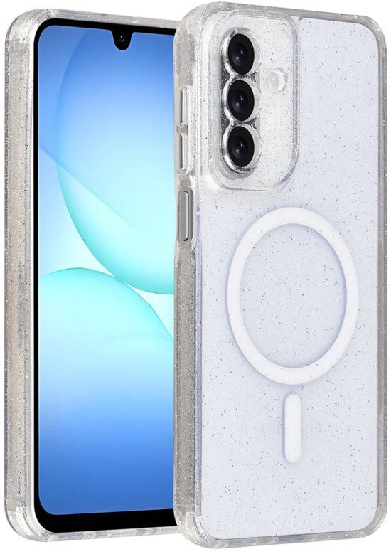 Backcover Hoesje Geschikt voor: Samsung Galaxy A17 5G & Samsung Galaxy A26 - MagSafe Compatibel - Glitter Design - Transparant