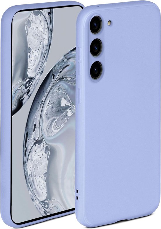 Samsung Galaxy S22 Hoesjes – Liquid Solid Siliconen Backcover – Schokbestendig – Blauw/Paars-Ilumina Benelux