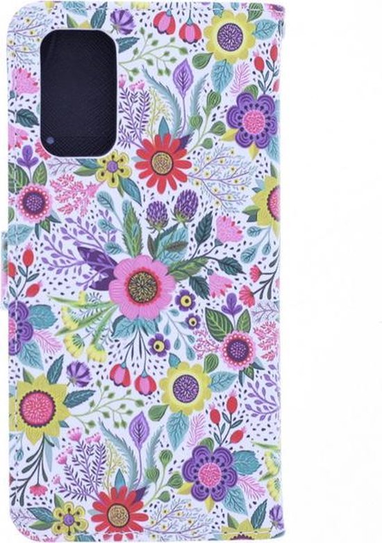 Samsung Galaxy S21 Hoesjes – Bookcase met bloemenprint – 2x Gehard Glas Screenprotector – Magneetsluiting – Multicolor-Ilumina Benelux
