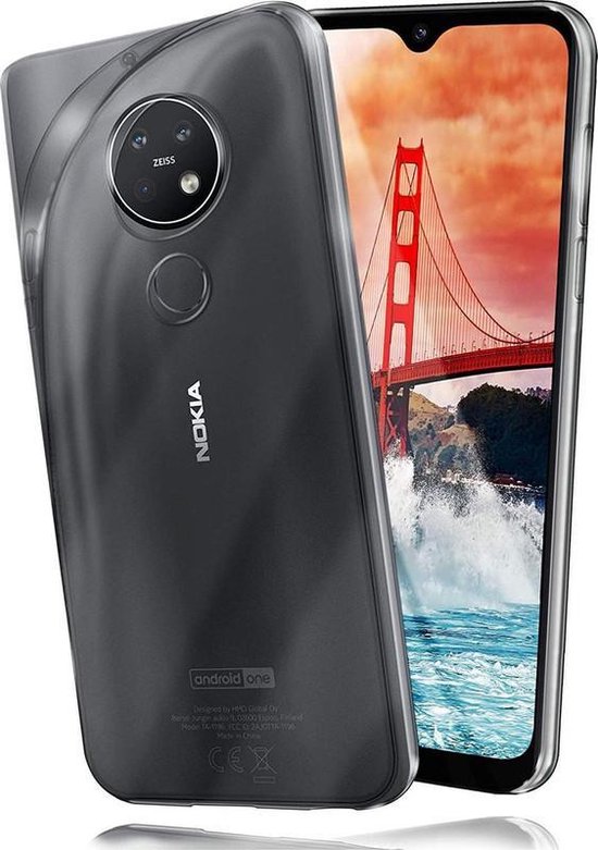 Nokia 6.2 Hoesjes – Transparante TPU Siliconen Backcover – Soft Case – 3x Screenprotector Gehard Glas-Ilumina Benelux