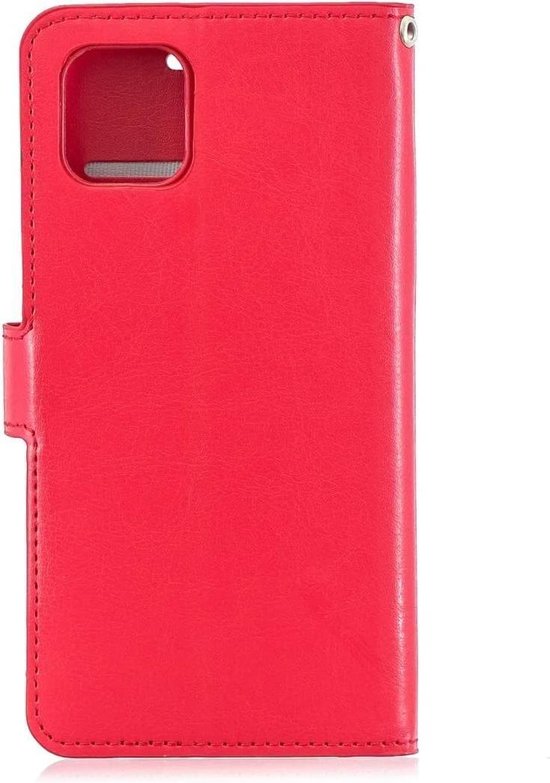 iPhone 12 Hoesjes – Portemonnee Book Case – Pasjeshouder – Magneetsluiting – Rood-Ilumina Benelux