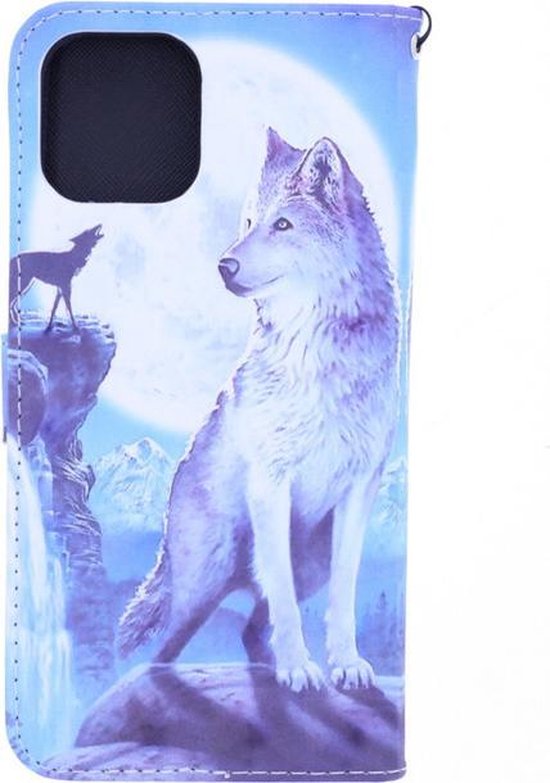 Xiaomi Mi 11 Lite Hoesjes – Bookcase – Wolf Print – Magneetsluiting – Inclusief 2x Screenprotector-Ilumina Benelux