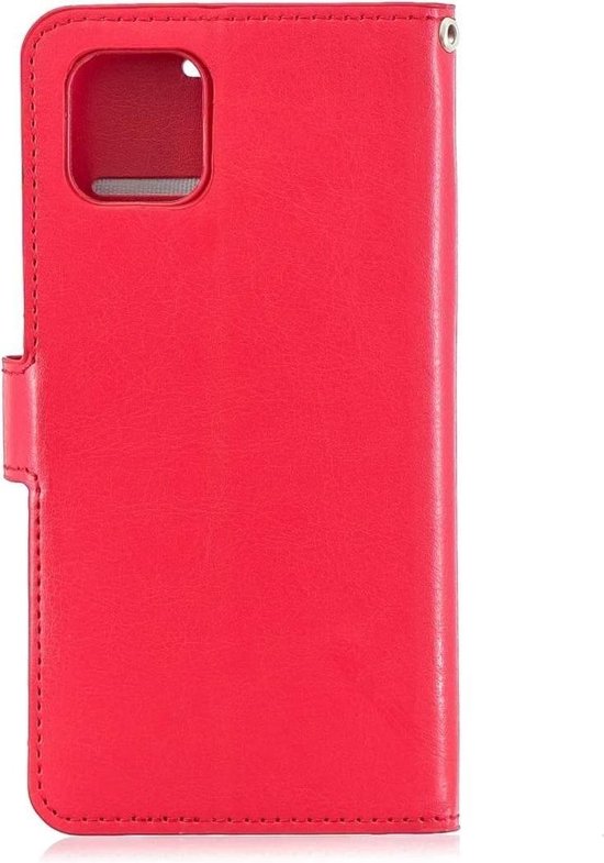 iPhone 12 Pro Hoesjes – Portemonnee Book Case – Magneetsluiting – 2x Gehard Glas Screenprotector – Rood-Ilumina Benelux