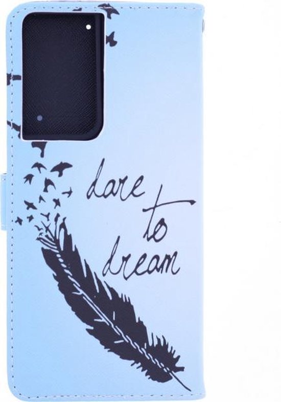 Samsung Galaxy S21 Ultra Hoesjes – Backcover met print Love To Dream – Inclusief 2x Screenprotector Gehard Glas – Transparant-Ilumina Benelux