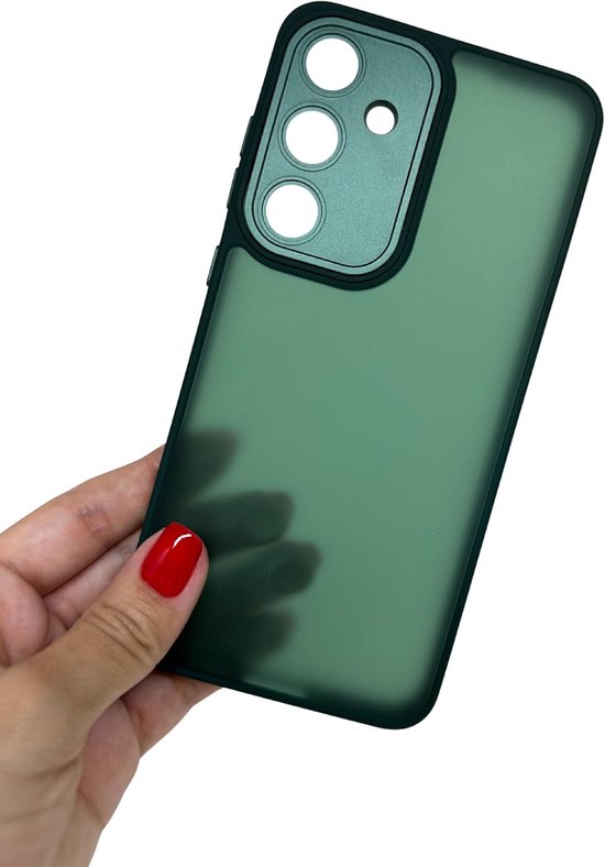 Doorschijnend Silcone hoesje Geschikt voor: Samsung Galaxy S25 - Back Cover met Camera Bescherming - Bumper - Groen