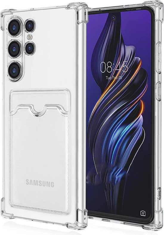 Samsung Galaxy S22 Ultra Hoesjes – TPU Backcover met Kaarthouder – Schokbestendig – Transparant-Ilumina Benelux