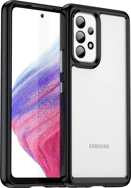 Helder acryl Harde achterkant Hoesje - Zachte TPU Bumper Hybride telefoonhoes Geschikt voor: Samsung Galaxy A73 5G