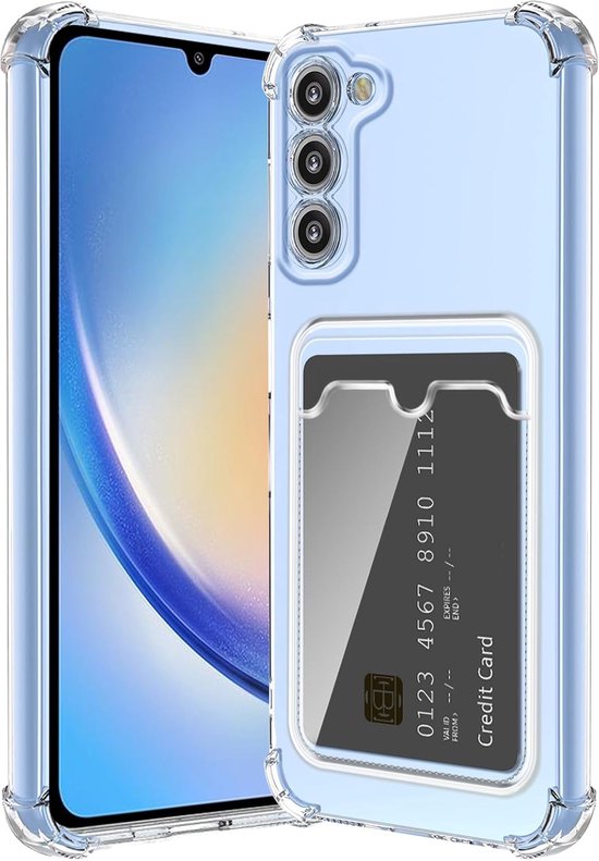 Samsung Galaxy A15 Hoesjes – TPU Backcover – Schokbestendig – Kaarthouder – Transparant-Ilumina Benelux