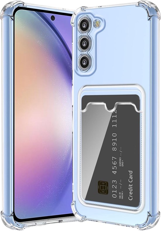 Samsung Galaxy A54 Hoesjes – TPU Backcover met Kaarthouder – Schokbestendig – Transparant-Ilumina Benelux