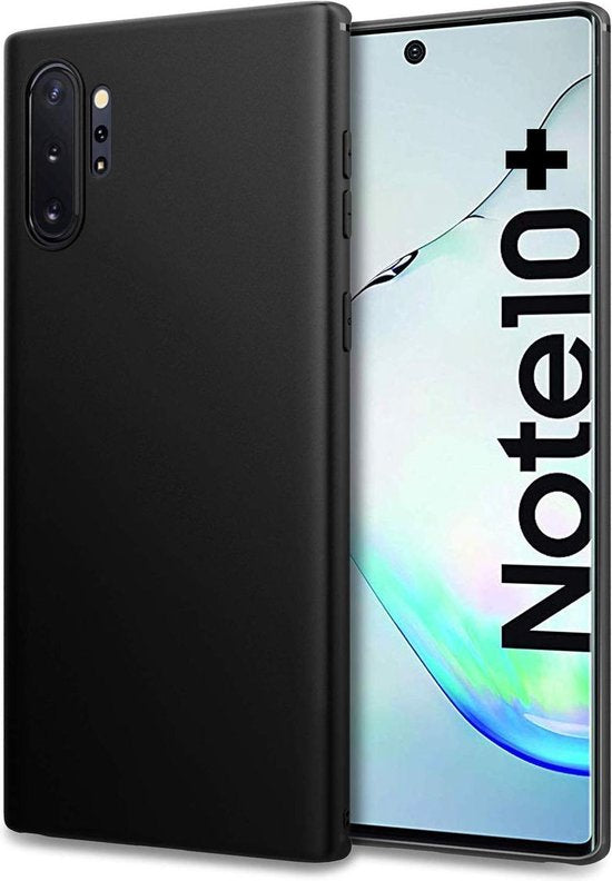 Samsung Galaxy Note 10 Plus Hoesjes – Siliconen Backcover – Soft Touch – Schokbestendig – Zwart-Ilumina Benelux