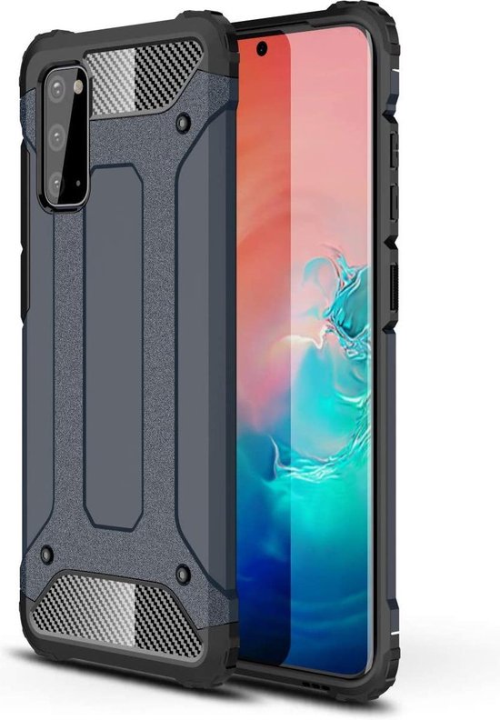 Samsung Galaxy S20 Hoesjes – Armor Hybrid Backcover – Schokbestendig – Blauw-Ilumina Benelux