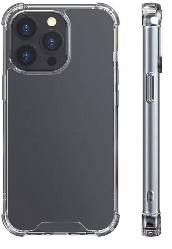 iPhone 14 Plus Hoesjes – Militair Transparante Backcover – Schokbestendig – Met Cameralens & 2x Screenprotector-Ilumina Benelux