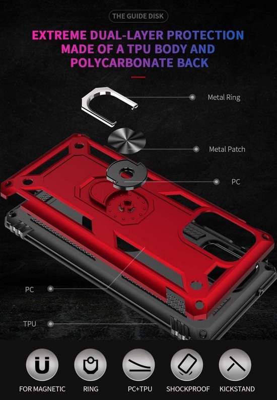 Samsung Galaxy S10 Lite Hoesjes – Anti-Shock Hybride Ring Armor Backcover – Schokbestendig – Roségoud-Ilumina Benelux