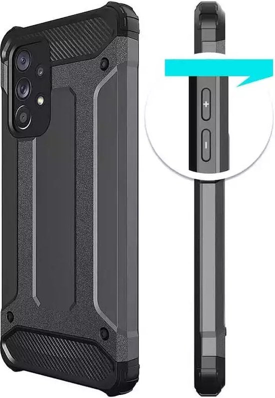 Schokbestendig Heavy Duty Armor Hoesje Geschikt voor: Samsung Galaxy A33 5G Back Cover - Goud