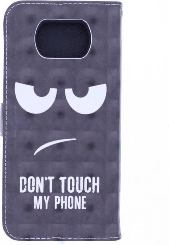Motorola Moto G9 Plus Hoesjes – Bookcase – Don't Touch My Phone 3D Print – Met 2x Screenprotector – Zwart-Ilumina Benelux