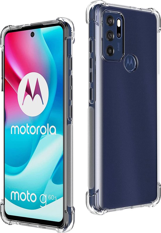 Motorola Moto G60s Hoesjes – Siliconen Backcover – Schokbestendig – Transparant – 2x Screenprotector-Ilumina Benelux