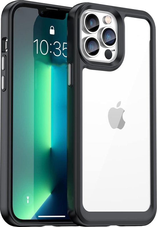 iPhone 13 Pro Max Hoesjes – Transparante Acryl Backcover – TPU Bumper – Schokbestendig – Helder-Ilumina Benelux