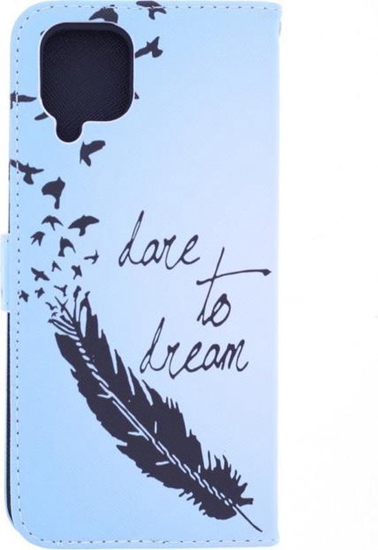 Samsung Galaxy A22 4G Hoesjes – Bookcase Portemonnee Hoes – Magneetsluiting – Standfunctie – Love To Dream Print