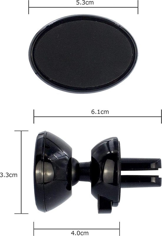 Telefoonhouder auto – Ventilatierooster – Magnetisch – Universeel – Zwart-Telefoonhouders-Ilumina Benelux