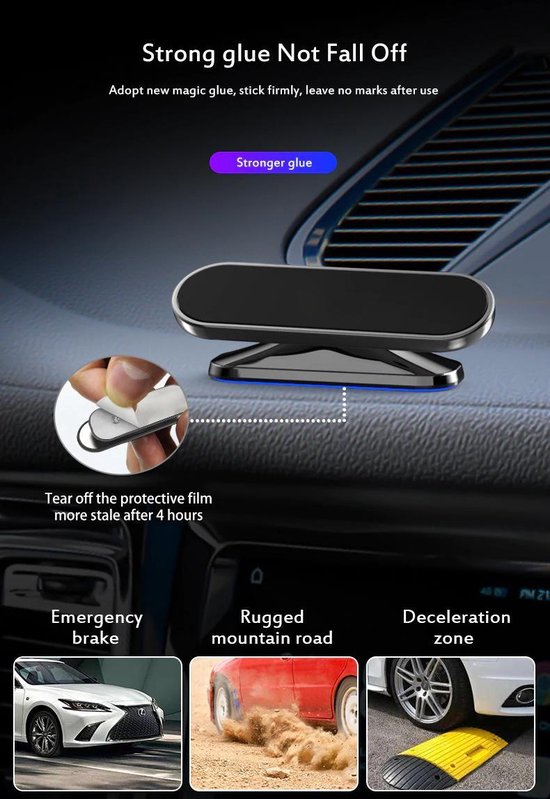 Telefoonhouder auto – Magnetische Autohouder – 360° Draaibaar – Sterke Magneet – Zwart-Ilumina Benelux