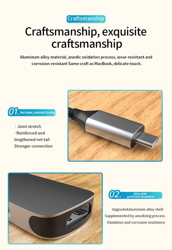 USB-C Dockingstation – 4-in-1 Type-C Hub – 4K HDMI – 2x USB 3.0 + USB-C PD – Geschikt voor MacBook/Laptop/Chromebook – Grijs-Ilumina Benelux