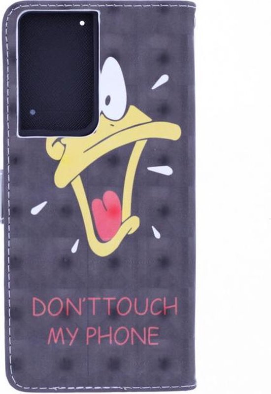 Samsung Galaxy S21 Ultra Hoesjes – 3D Duck Print Backcover – 2x Gehard Glas Screenprotector – Anti-kras – Zwart-Ilumina Benelux