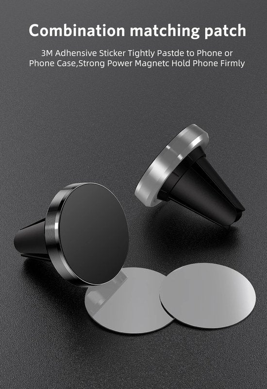 Telefoonhouder auto – Magnetisch voor ventilatierooster – Compact – Universeel – Zwart-Telefoonhouders-Ilumina Benelux