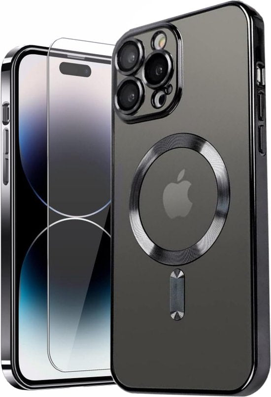 iPhone 16 Pro Hoesjes – Backcover – Camera Lens Protector + Screenprotector – MagSafe Compatibel – Zwart-Ilumina Benelux