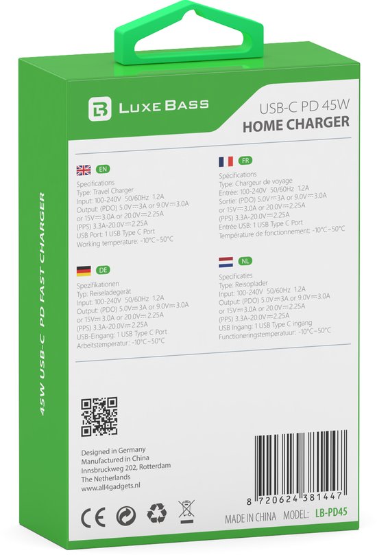 USB-C Oplader – Geschikt voor iPhone en Samsung – Fast Charging Snellader-Oplader-Ilumina Benelux