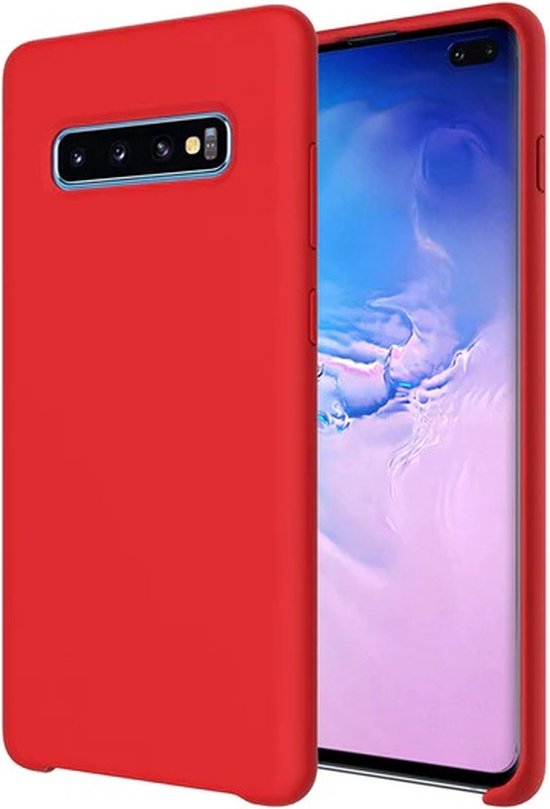 Samsung Galaxy S10 Hoesjes – Liquid Siliconen Backcover – Soft Touch – Flexibel – Rood-Ilumina Benelux