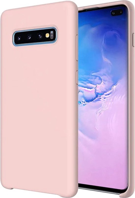 Liquid Silicone hoesje Geschikt voor: Samsung Galaxy S10 Soft Touch Flexible - LichtRoze