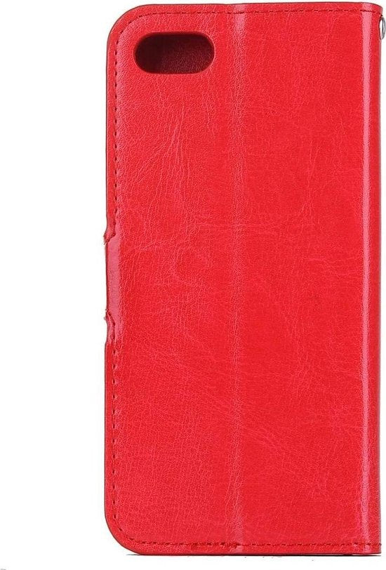 iPhone 6 Plus/6S Plus Hoesjes – Portemonnee Book Case – Magneetsluiting & Pasjeshouder – 2x Gehard Glas Screenprotector – Rood-Ilumina Benelux