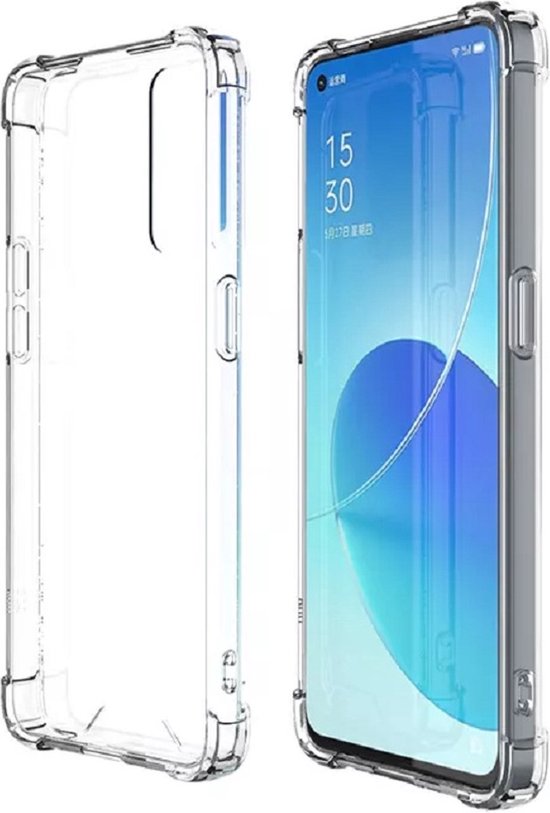 Oppo A96 5G Hoesjes – Siliconen Backcover – Schokbestendig – Transparant – Met Screenprotector Gehard Glas 1 Pack-Ilumina Benelux
