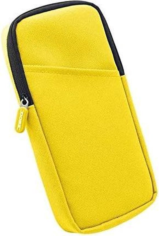 Opbergkoffer – Geschikt voor Nintendo Switch Lite – Nylon Beschermhoes met Rits – Zachte Tas – Geel-Ilumina Benelux