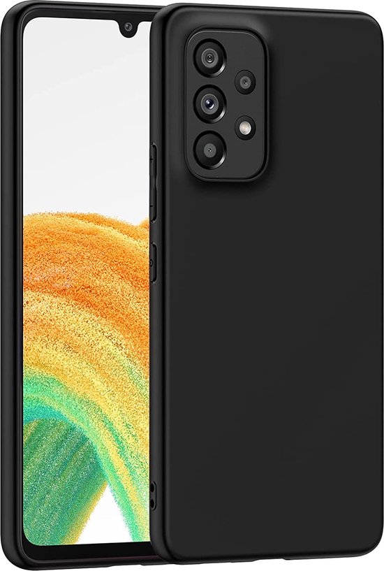 Samsung Galaxy A33 5G Hoesjes – Siliconen Backcover – Soft Touch – Inclusief Screenprotector – Zwart