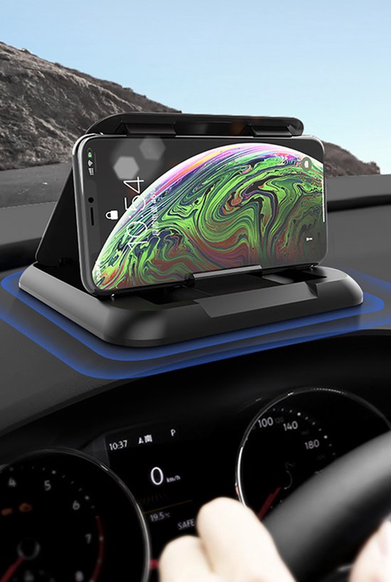 Telefoonhouder auto – Dashboard plakmontage – 360° draaibaar – Universeel voor smartphones – Zwart-Ilumina Benelux